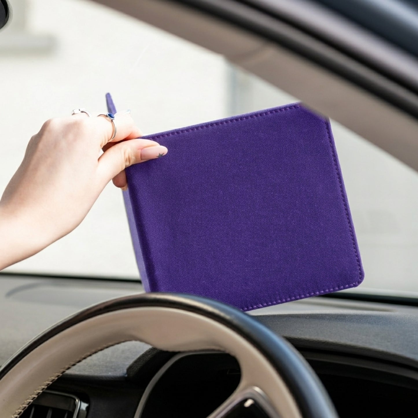 Blue Badge Wallet - Disabled Parking Permit Holder Purple Drill - UK Made