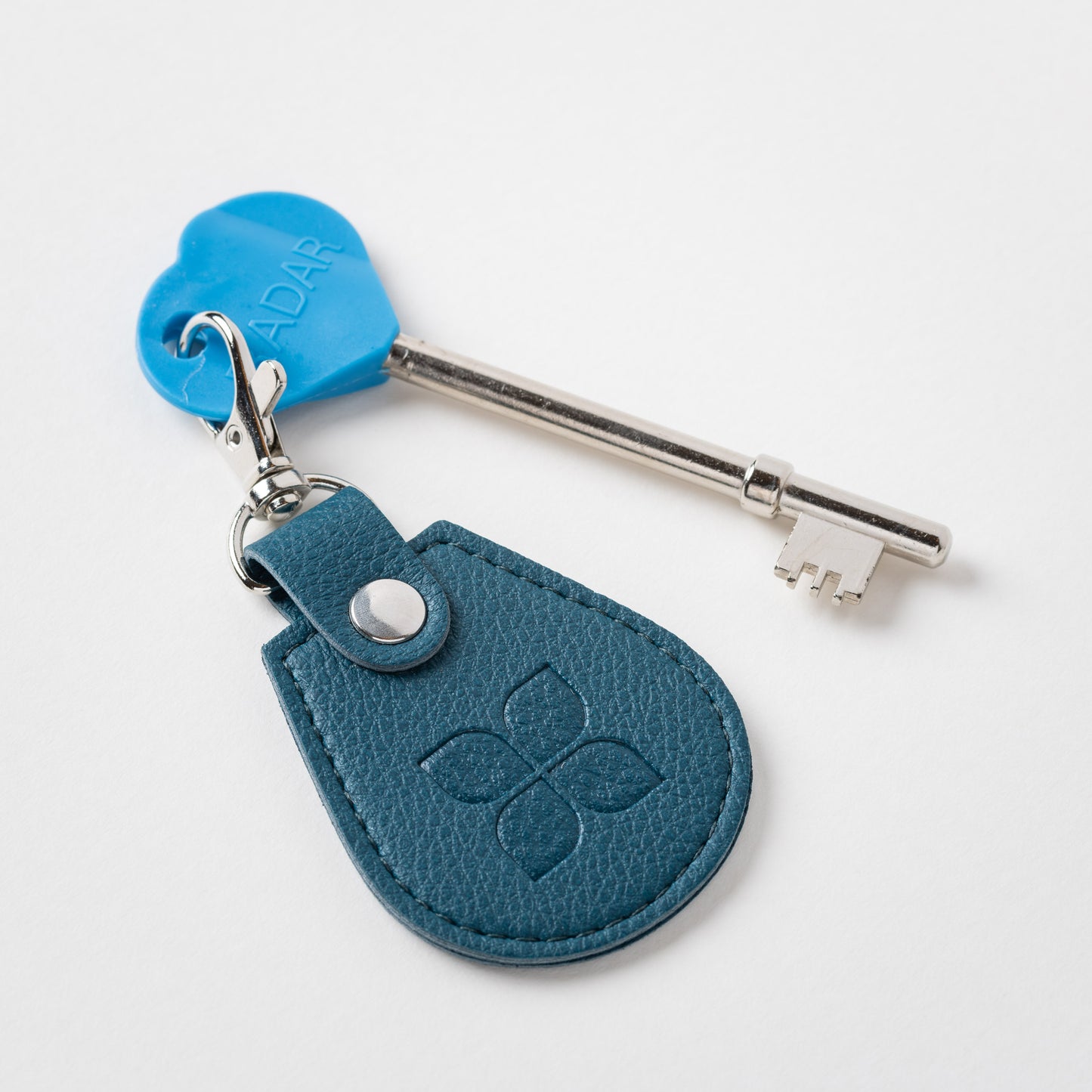 Vegan Leather Recycled Bottles Keyring with Disabled Toilet RADAR Key in Peacock