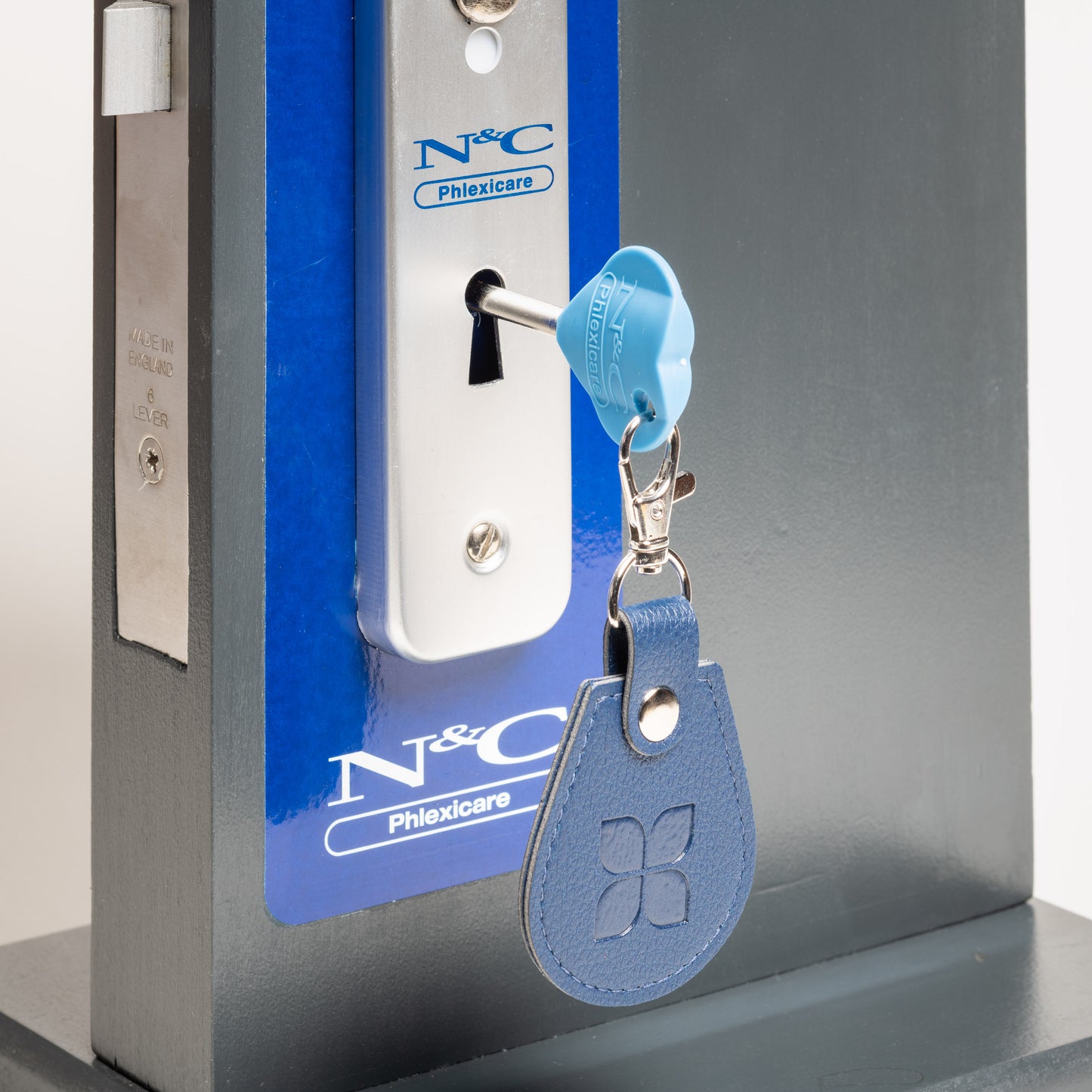 Recycled Bottles Keyring with Disabled Toilet RADAR Key in Navy