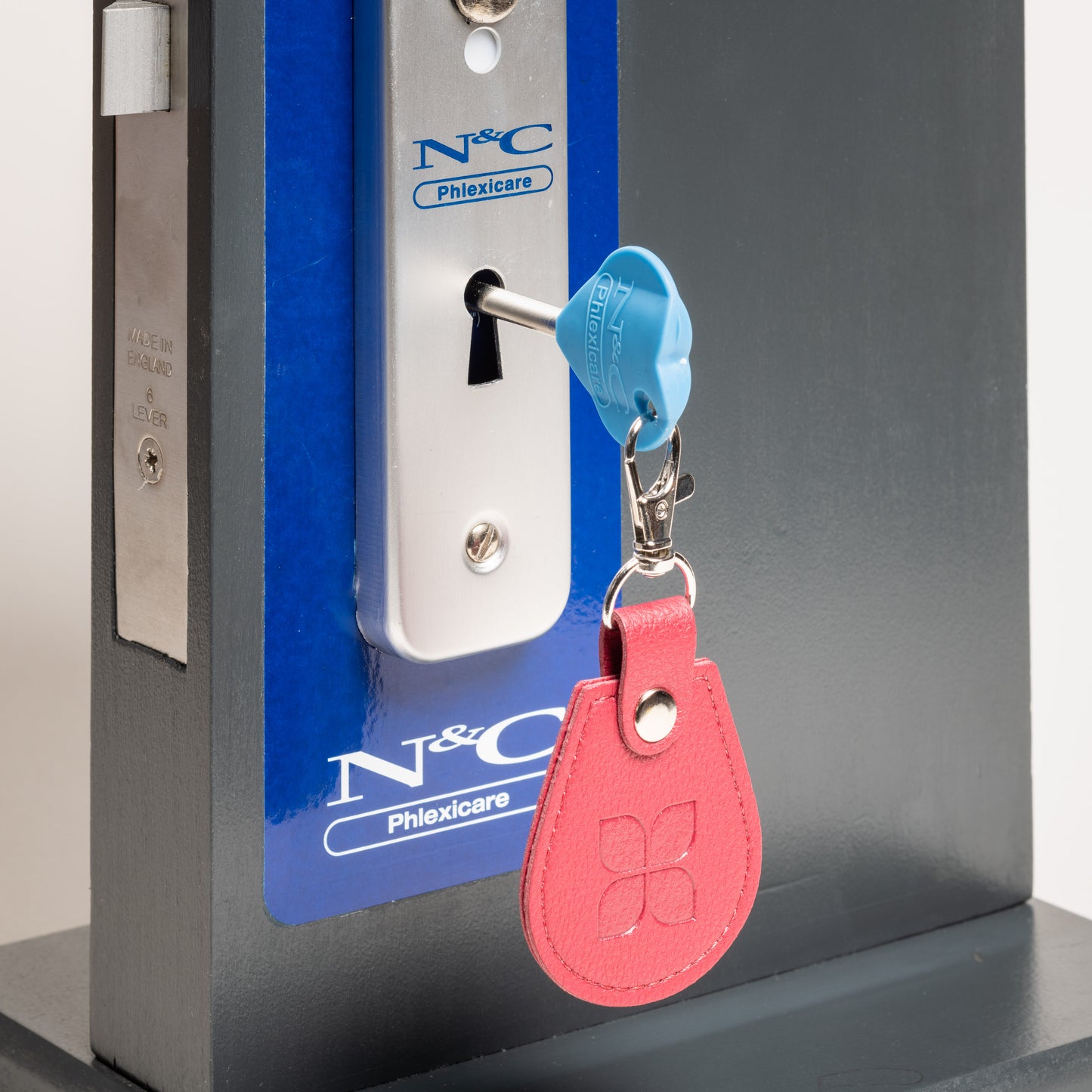 Recycled Bottles Keyring with Disabled Toilet RADAR Key in Raspberry