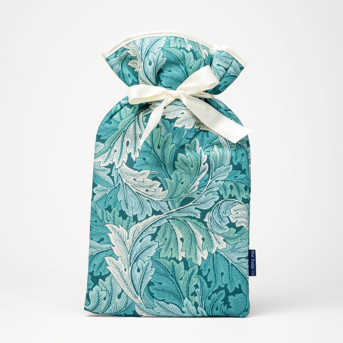 Large Hot Water Bottle in William Morris Acanthus Teal