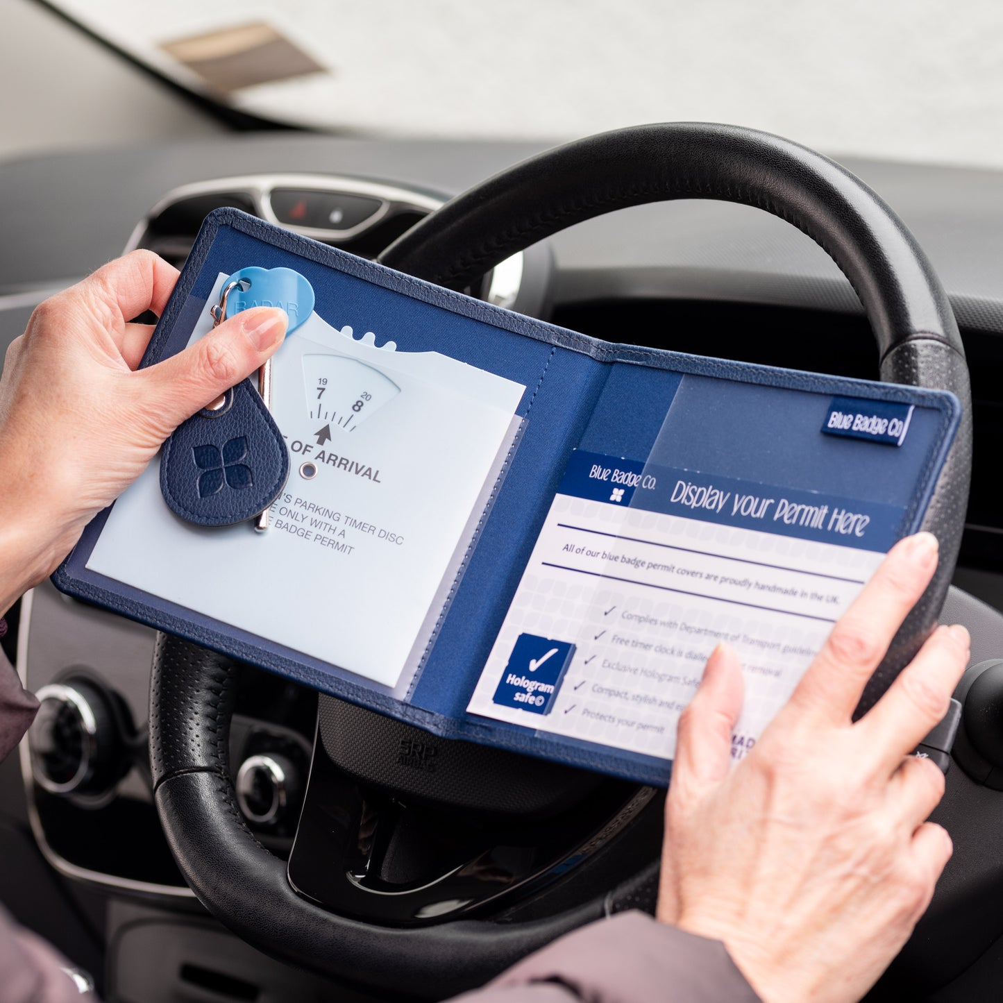 Eco-Friendly Blue Badge Permit Wallet & RADAR Key Bundle - Navy Made from Recycled Bottles