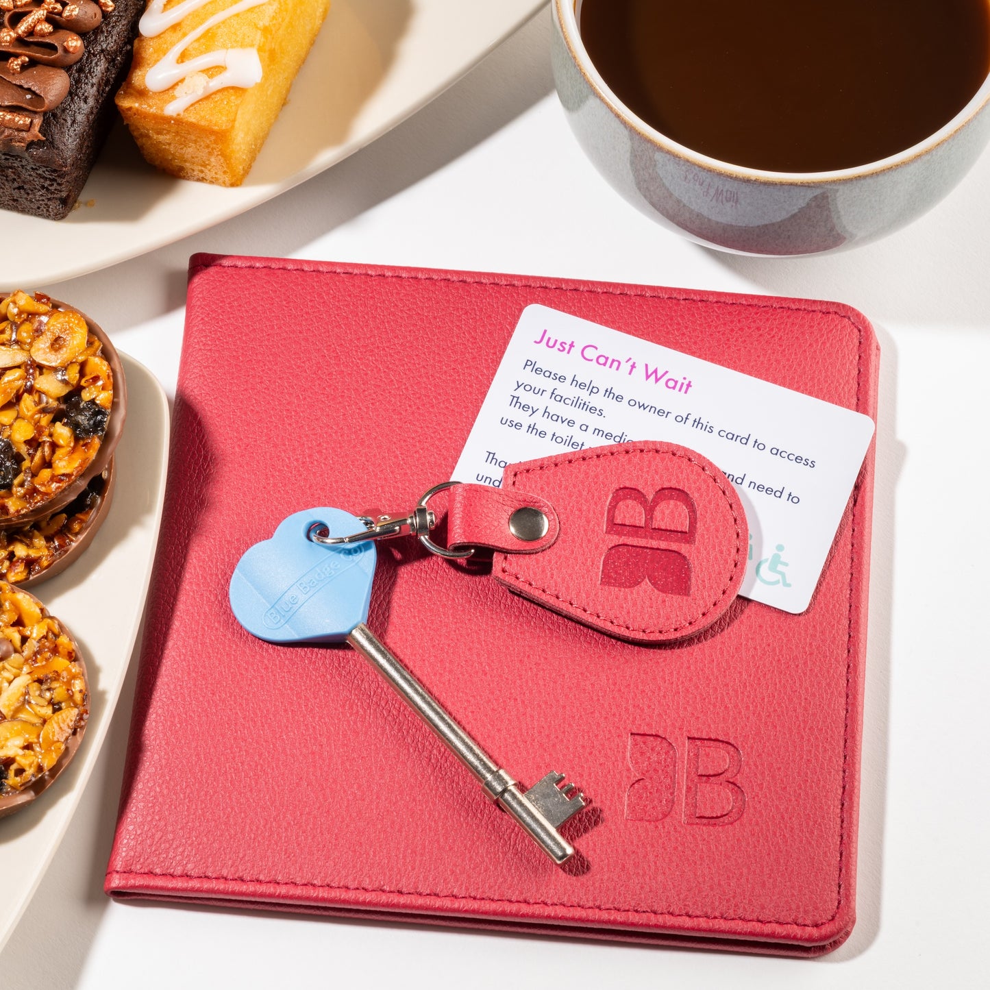 Disabled Blue Badge Wallet, Keyring and RADAR Key in Recycled Bottles Red - UK Made