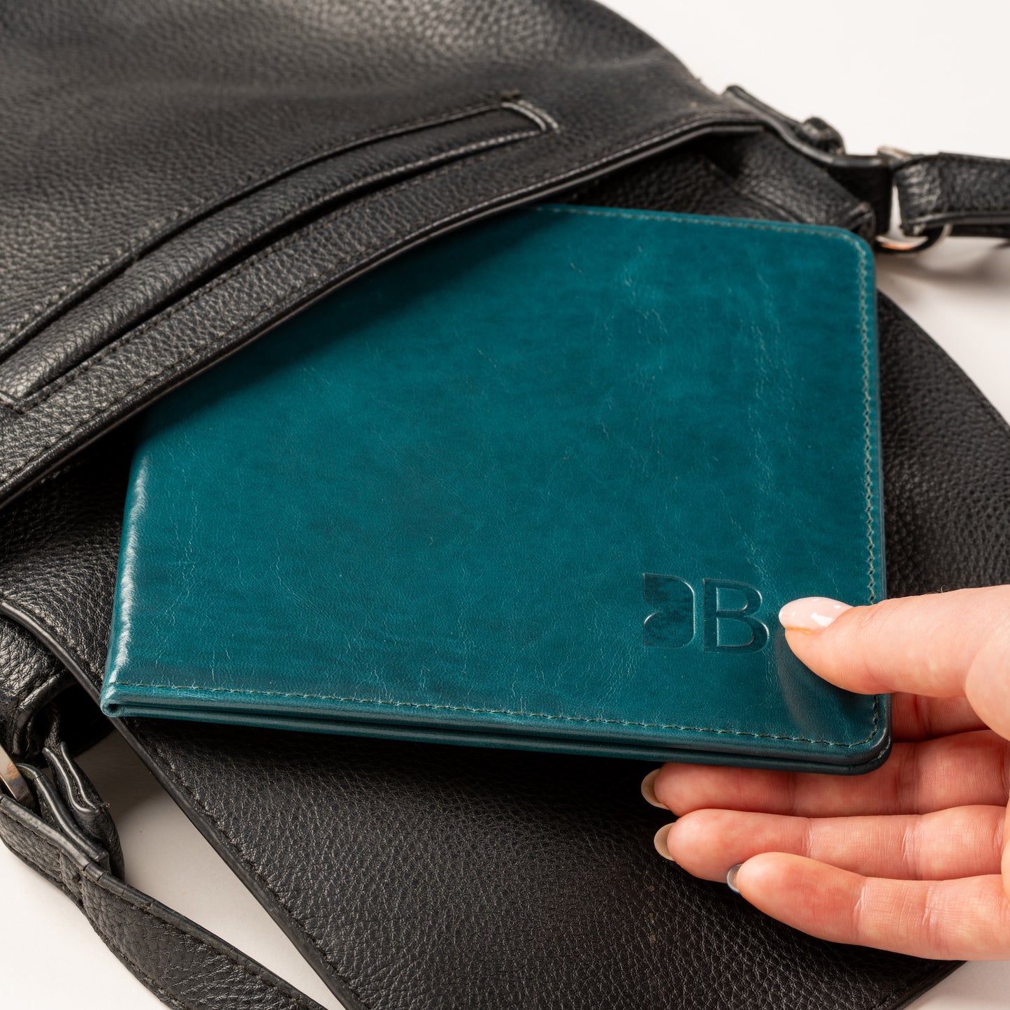 Disabled Blue Badge Parking Permit Wallet in Green Leather - UK Made