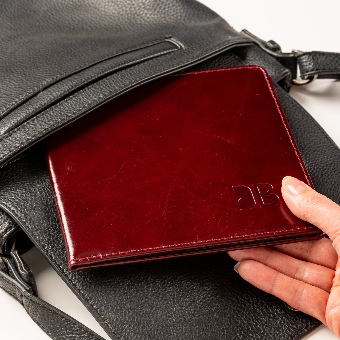 Disabled Blue Badge Parking Permit Wallet in Burgundy Leather - UK Made