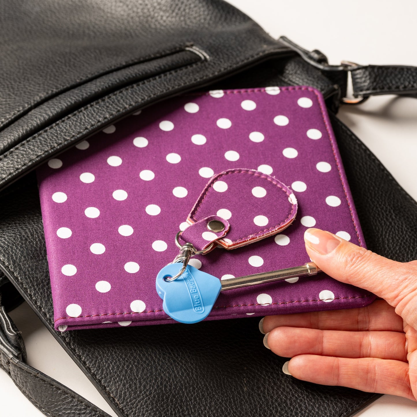 Disabled Blue Badge Wallet, Keyring and RADAR Key in Spotty Grape - UK Made