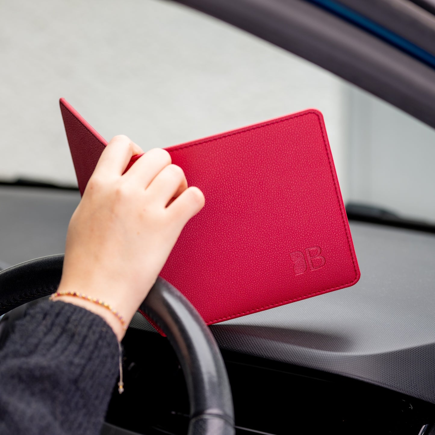 Blue Badge Wallet - Disabled Parking Permit Holder Recycled Bottles Red - UK Made