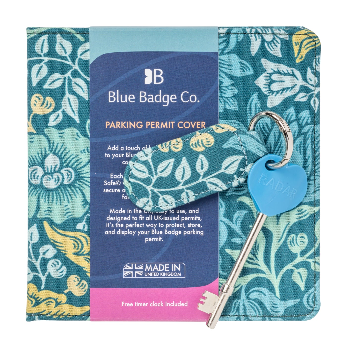 Disabled Blue Badge Wallet, Keyring and RADAR Key in William Morris Mallow Teal