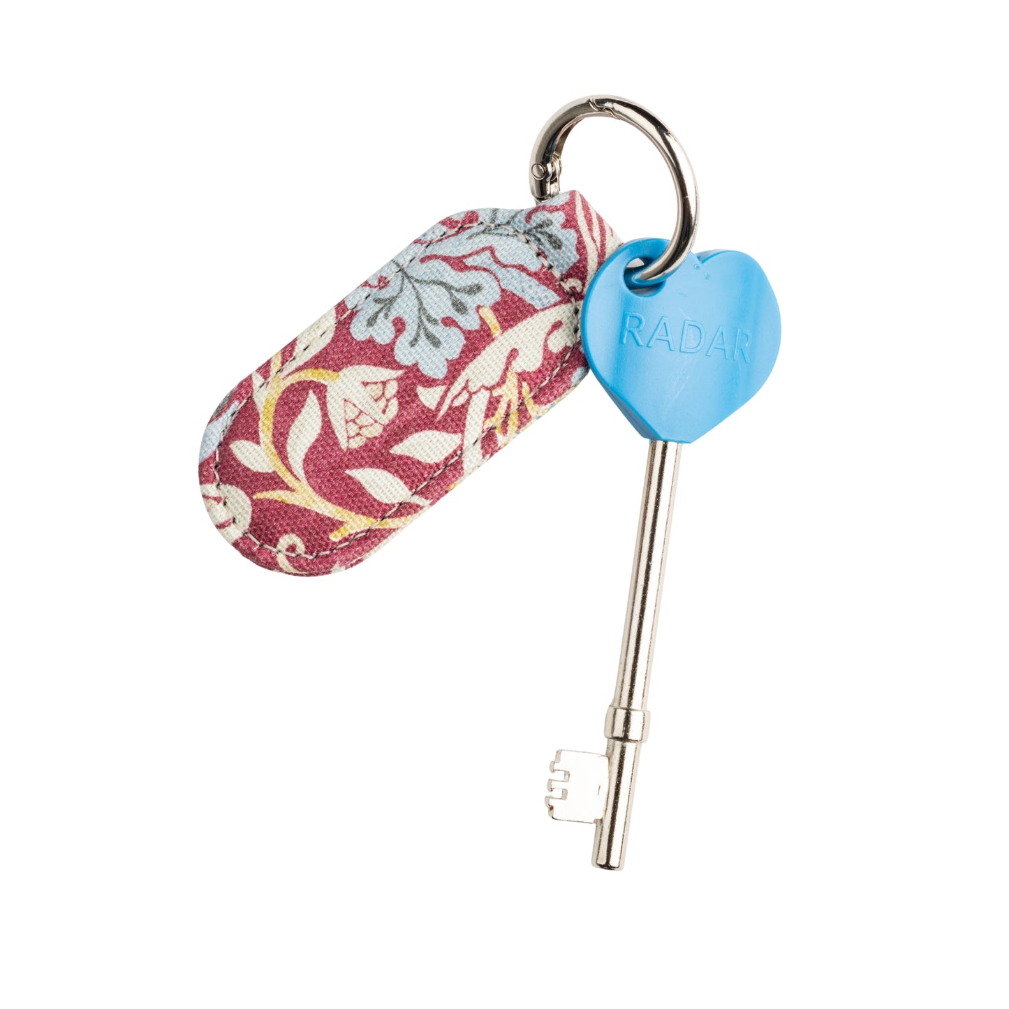 Genuine RADAR Disabled Toilet Key and Fabric Keyring in William Morris Strawberry Thief Plum