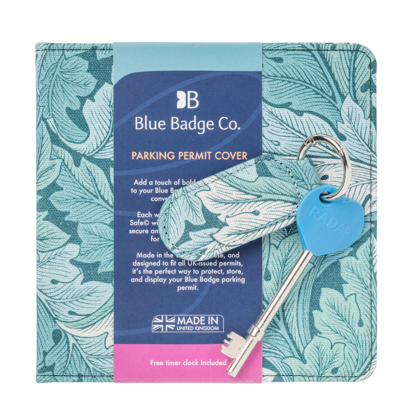 Disabled Blue Badge Wallet, Keyring and RADAR Key in William Morris Acanthus Teal