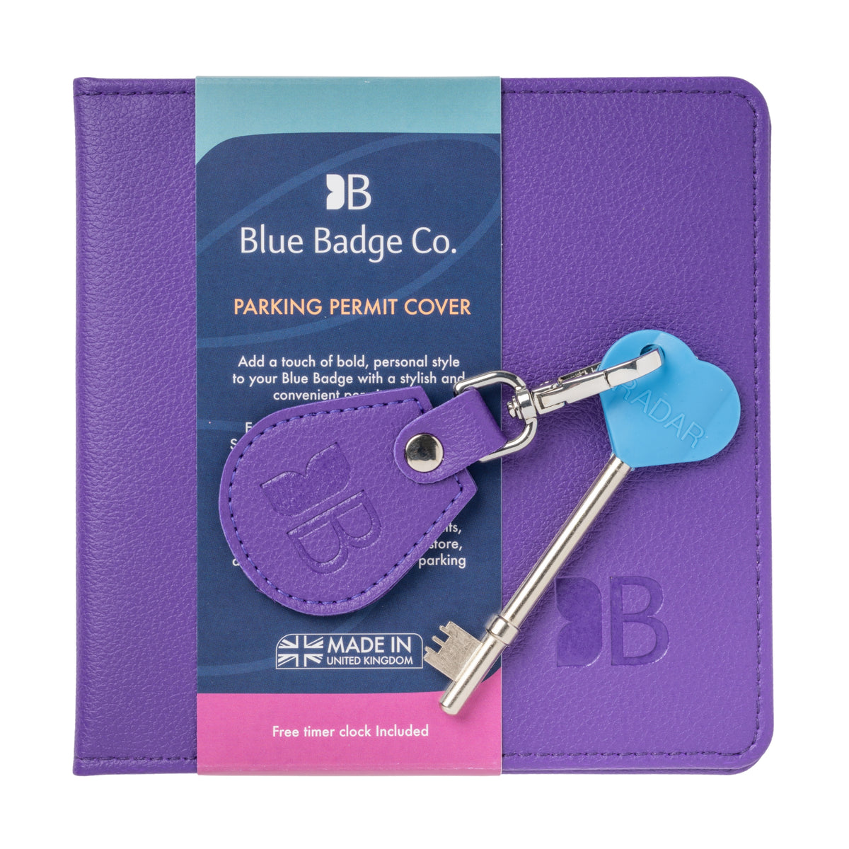 Eco-Friendly Blue Badge Permit Wallet & RADAR Key Bundle - Purple Made from Recycled Bottles