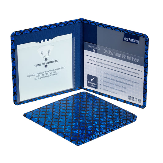 Blue Badge Wallet - Disabled Parking Permit Holder Holographic Fish Scales - UK Made
