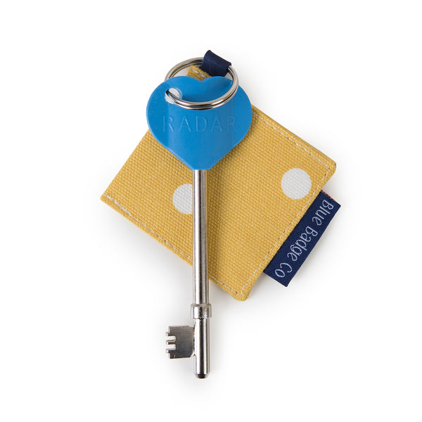 Genuine RADAR Disabled Toilet Key & Fabric Keyring in Canary Yellow Spotty