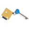 Genuine RADAR Disabled Toilet Key & Fabric Keyring in Canary Yellow Spotty another angle