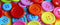 Brightly coloured buttons