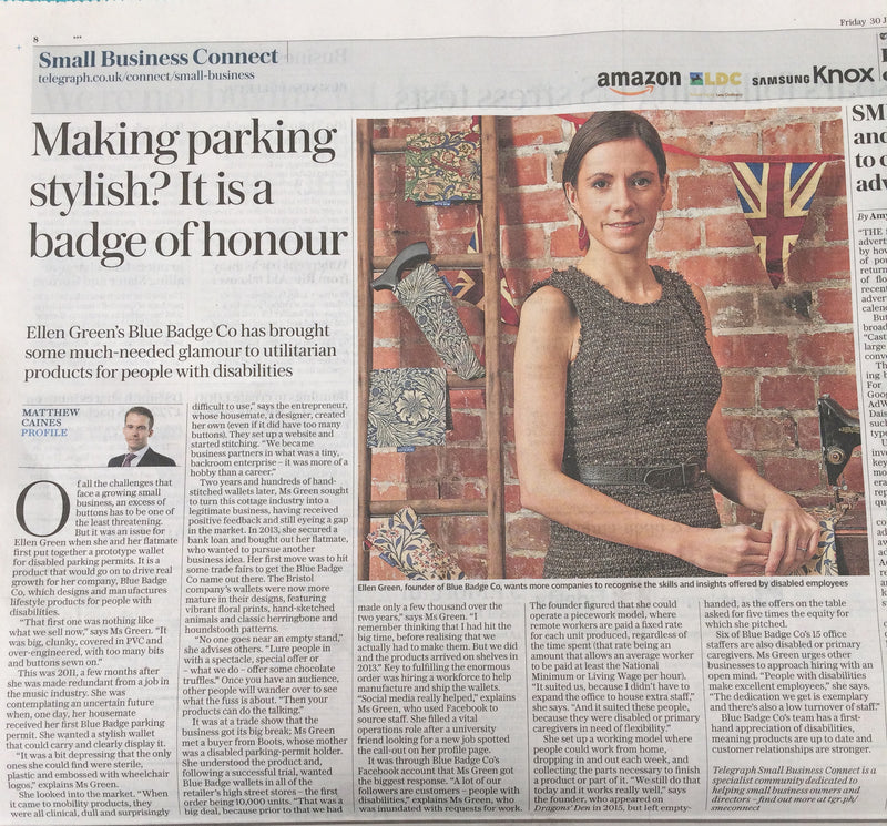 Blue Badge Co in The Daily Telegraph