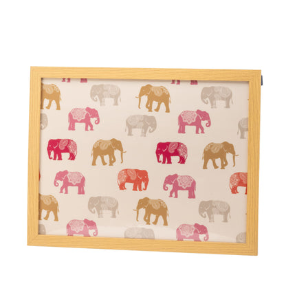 Bean Bag Cushioned Wooden Frame Lap Tray in Nelly Elephant