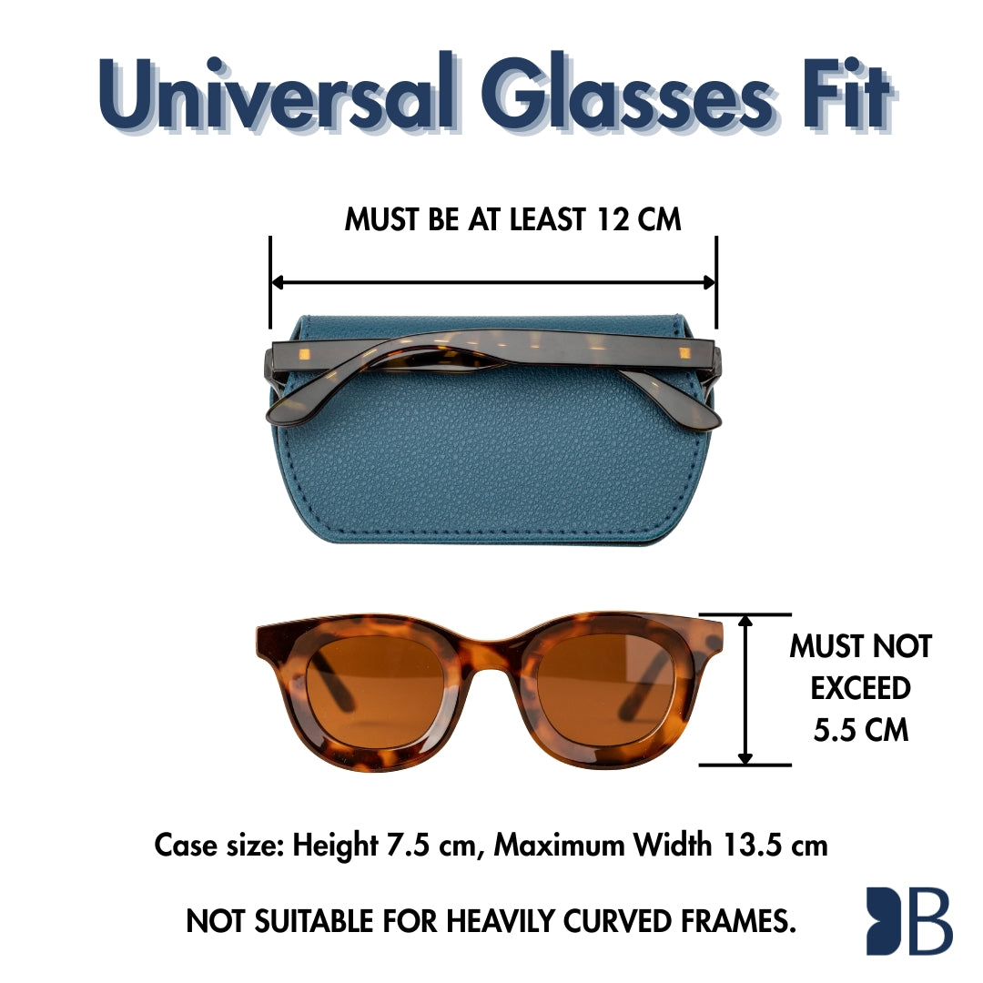 Slim Magnetic Close Glasses Cases Made from Recycled Bottles in Peacock