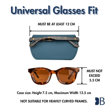 Slim Magnetic Close Glasses Cases Made from Recycled Bottles in Peacock