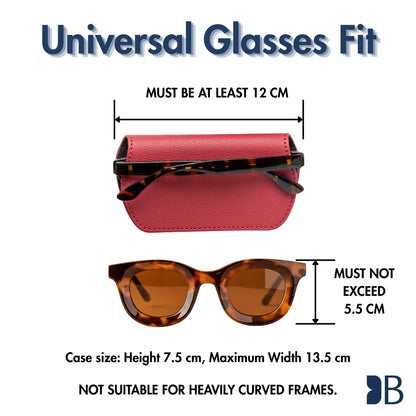 Slim Magnetic Close Glasses Cases Made from Recycled Bottles in Raspberry Red
