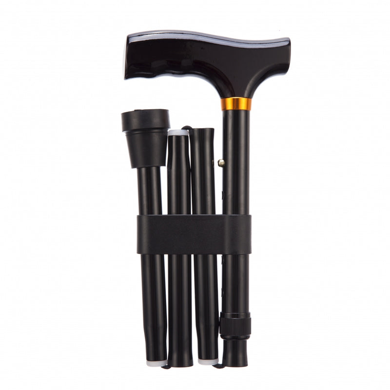 Folding Adjustable Walking Sticks - Black