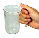 Clear Drinking Cup with handle & 2 lids