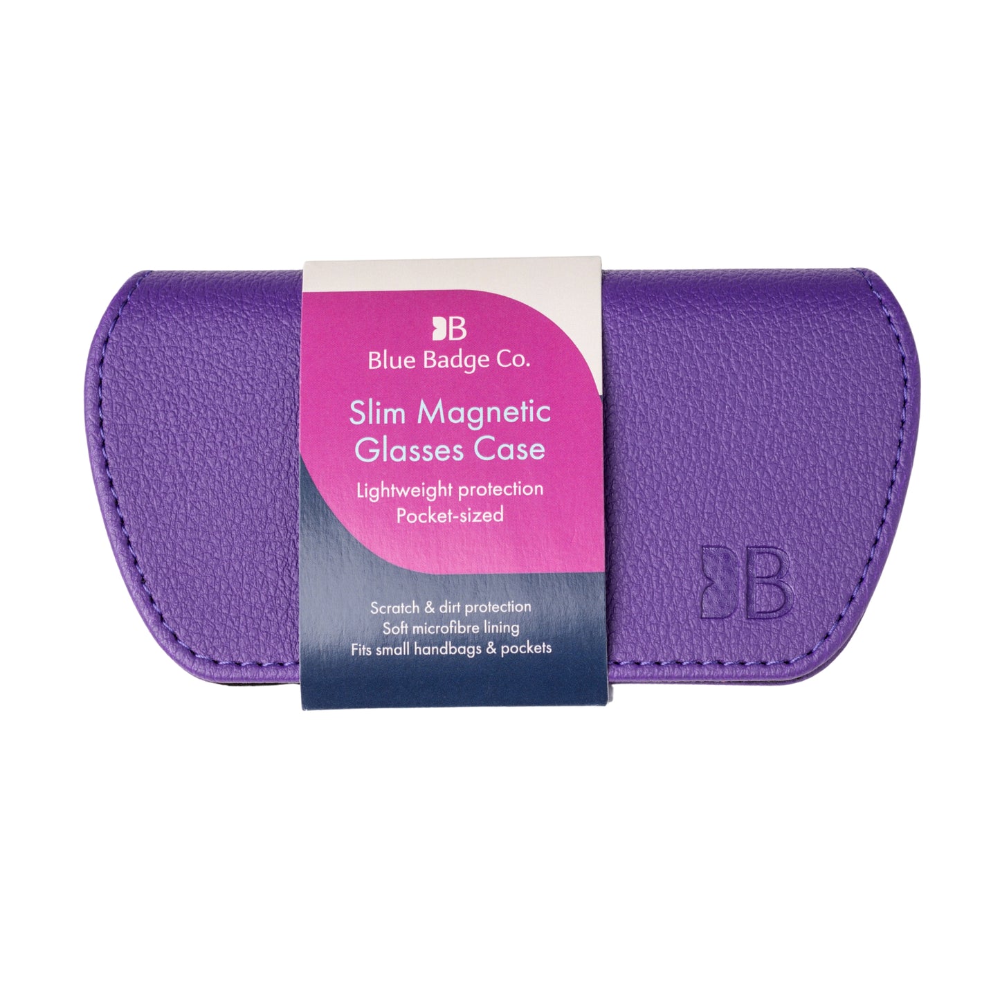 Slim Magnetic Close Glasses Cases Made from Recycled Bottles in Purple