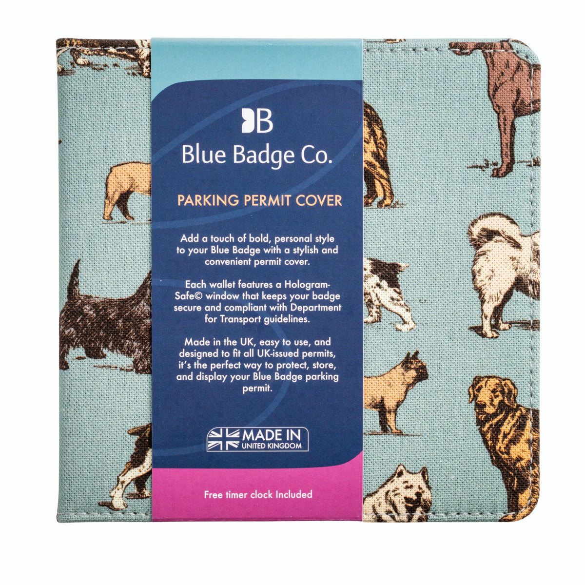 Blue Badge Wallet - Disabled Parking Permit Holder Dogs - UK Made