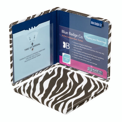 Blue Badge Wallet - Disabled Parking Permit Holder Zebra - UK Made