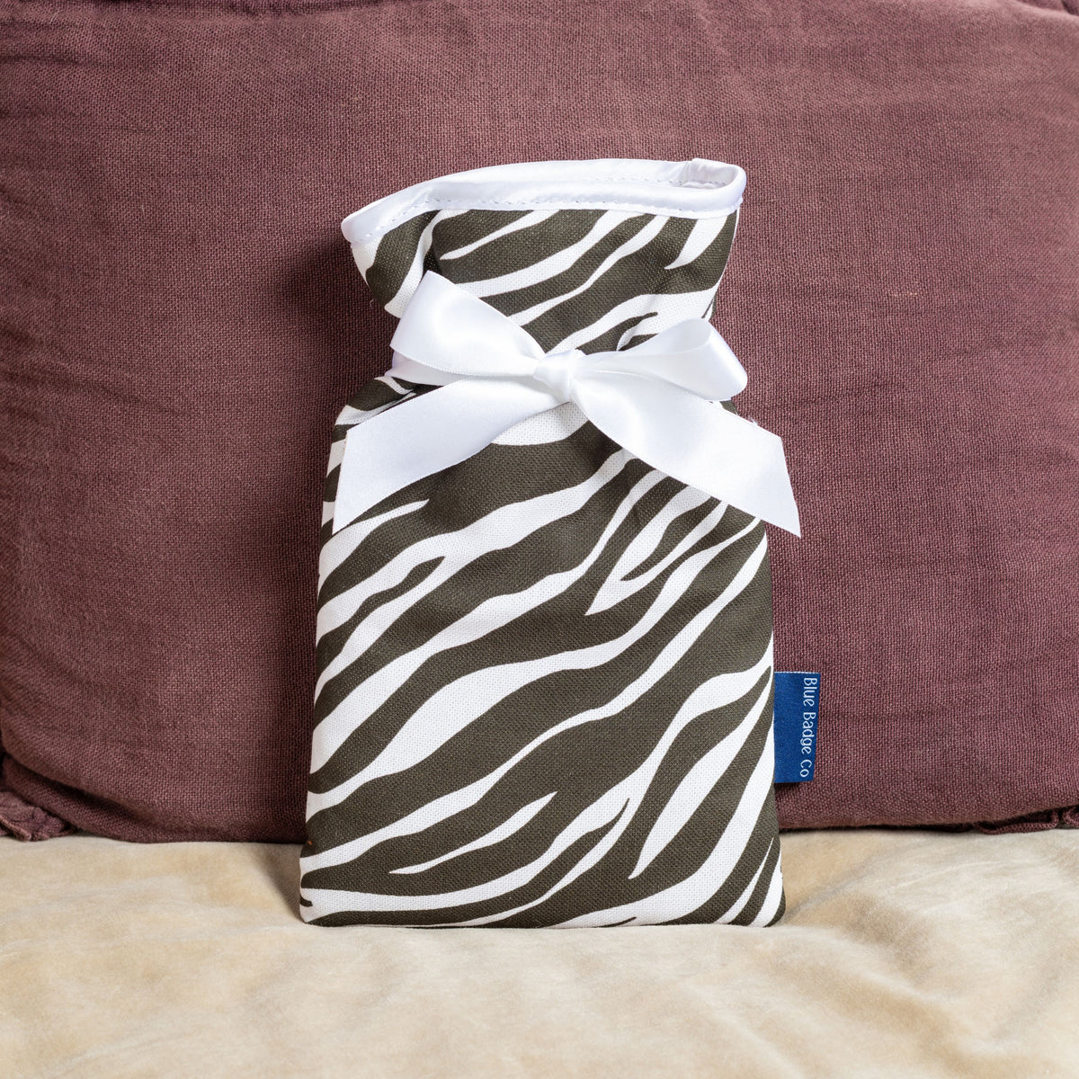 Mini Hot Water Bottle in Zebra - UK Made