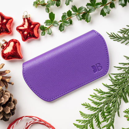 Slim Magnetic Close Glasses Cases Made from Recycled Bottles in Purple