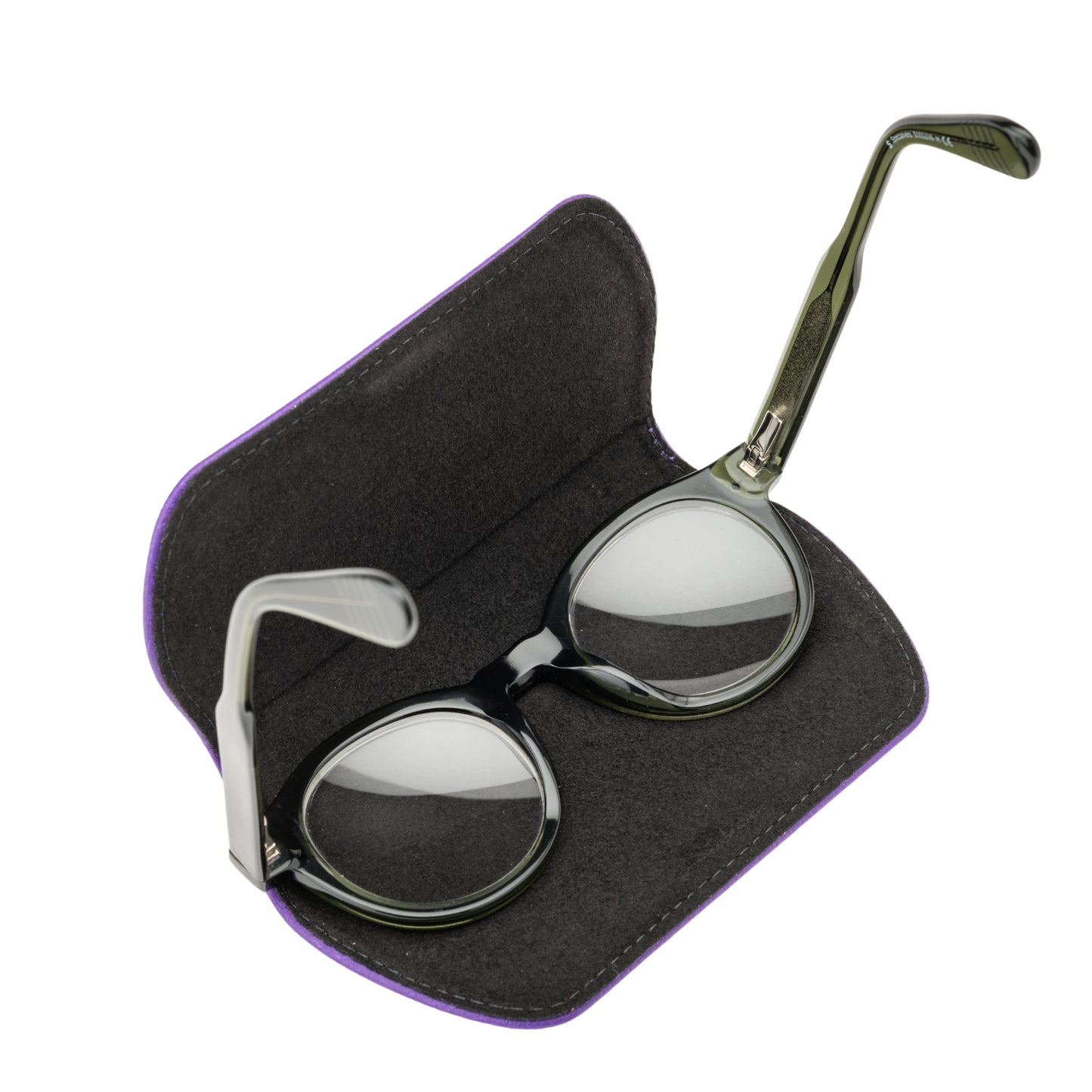 Slim Magnetic Close Glasses Cases Made from Recycled Bottles in Purple