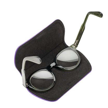 Slim Magnetic Close Glasses Cases Made from Recycled Bottles in Purple