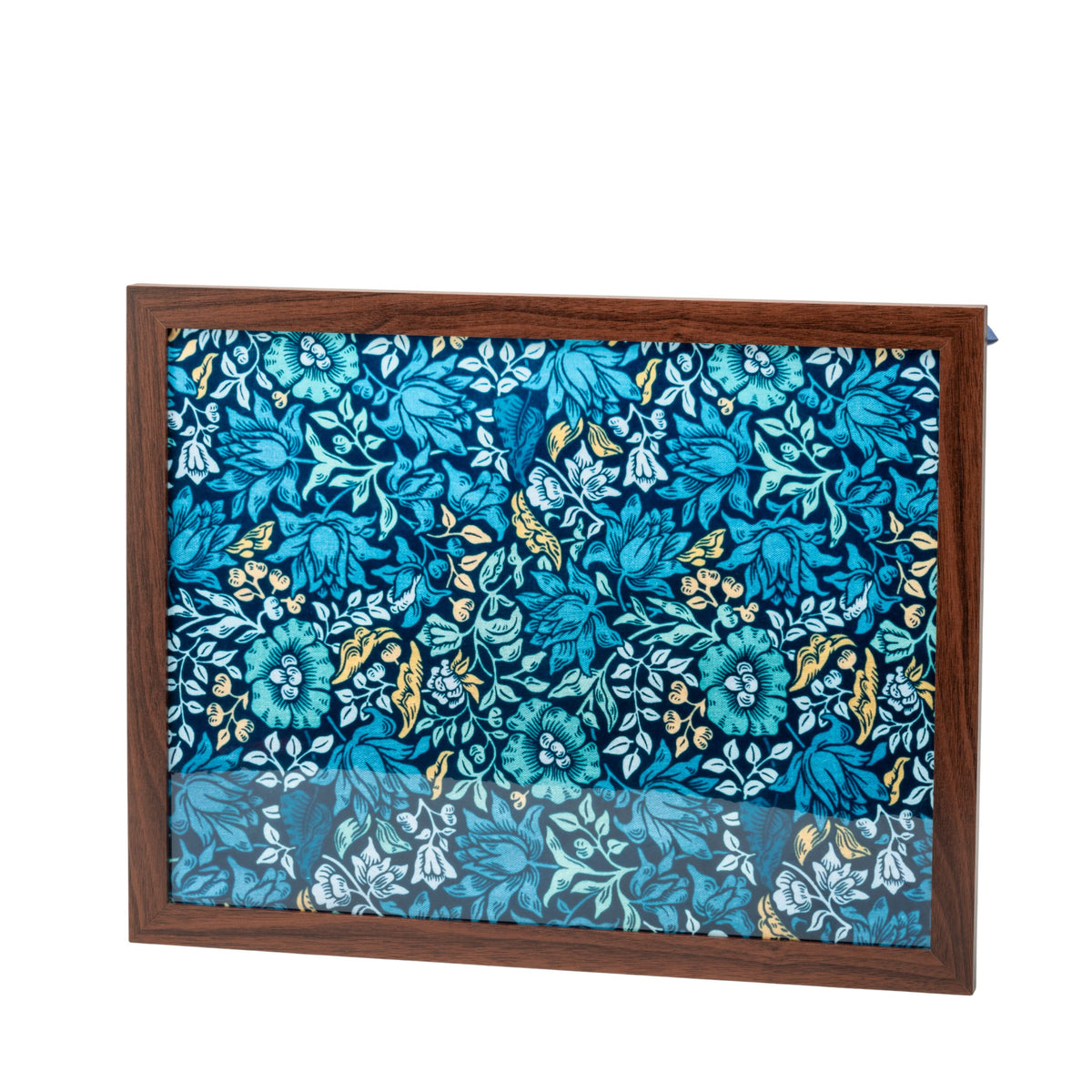 Bean Bag Cushioned Wooden Frame Lap Tray in William Morris Mallow Teal