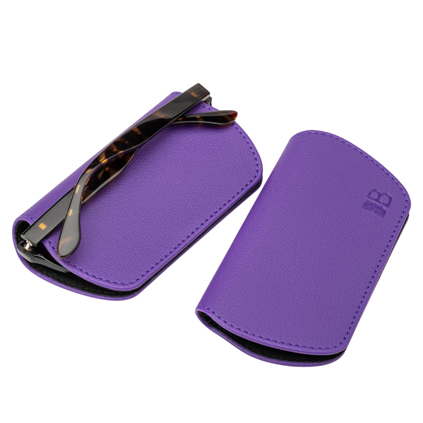 Slim Magnetic Close Glasses Cases Made from Recycled Bottles in Purple