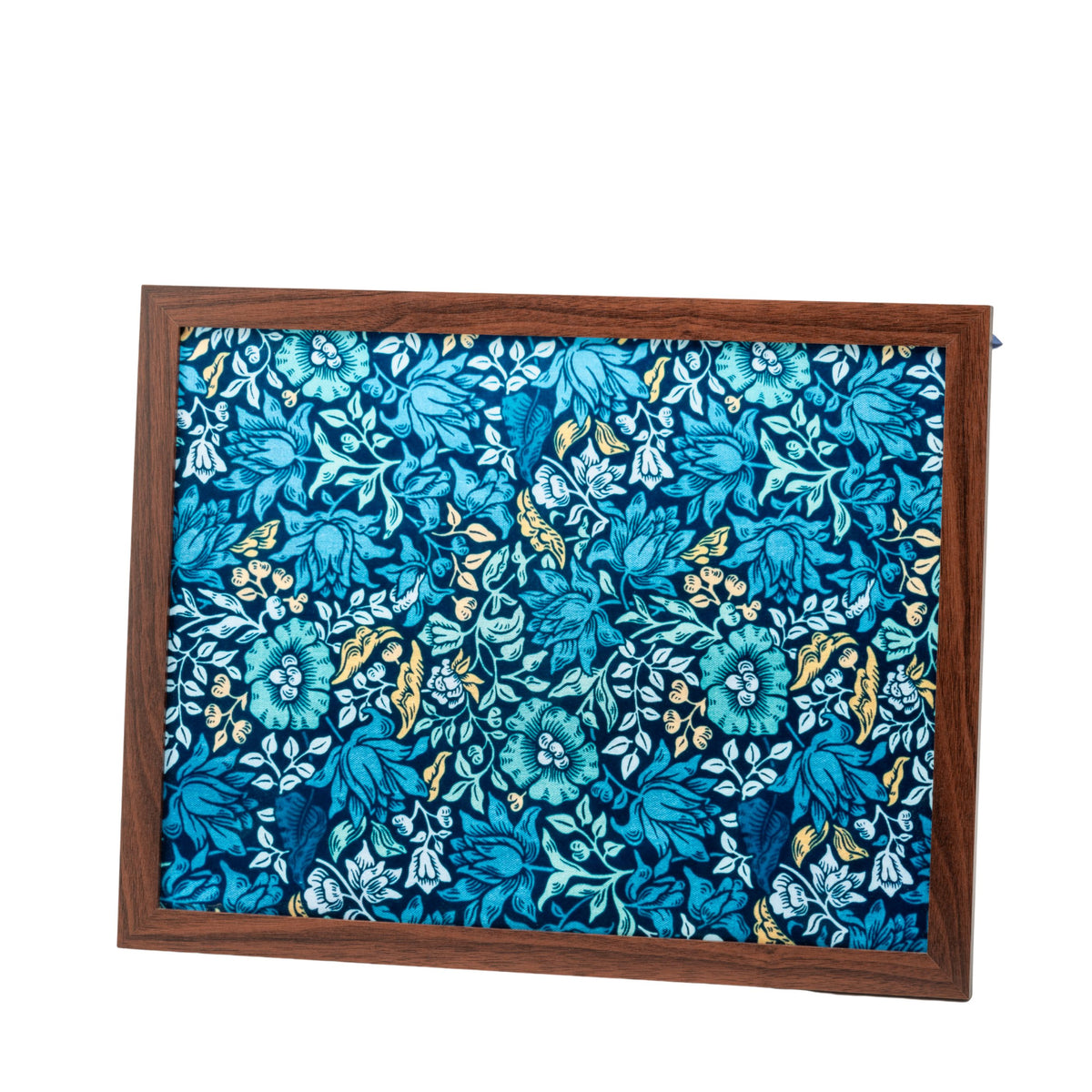 Bean Bag Cushioned Wooden Frame Lap Tray in William Morris Mallow Teal