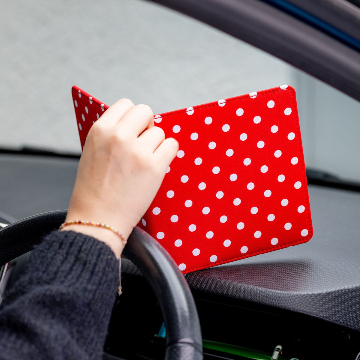 Blue Badge Wallet - Disabled Parking Permit Holder Spotty Red - UK Made
