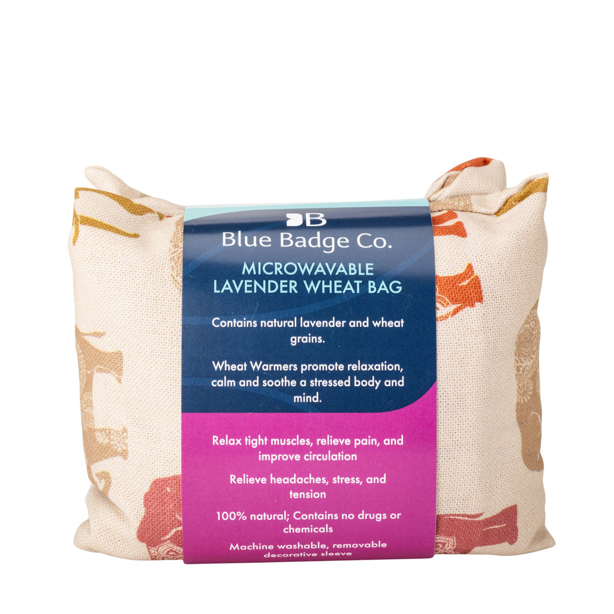Lavender Wheat Warmer, Heated Wheat Bag in Nelly Elephant - UK Made