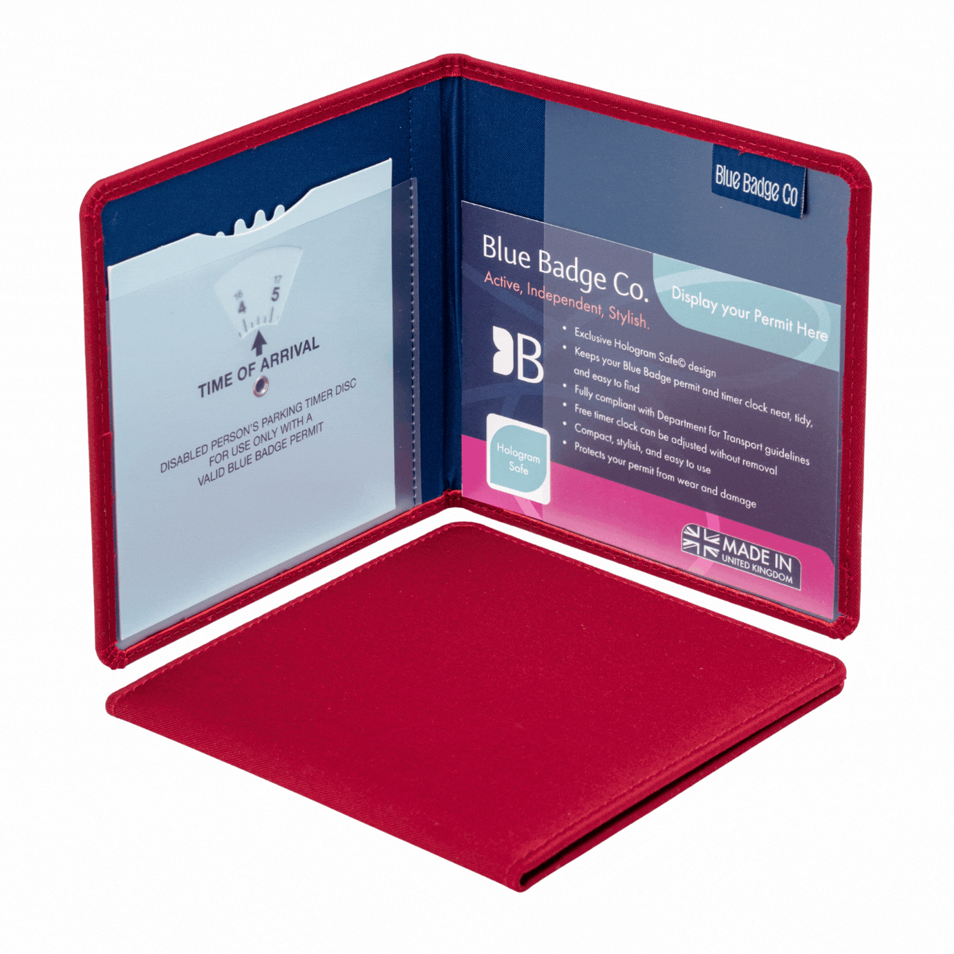 Blue Badge Wallet - Disabled Parking Permit Holder Burgundy Panama  - UK Made