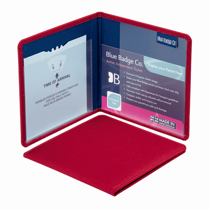 Blue Badge Wallet - Disabled Parking Permit Holder Burgundy Panama  - UK Made