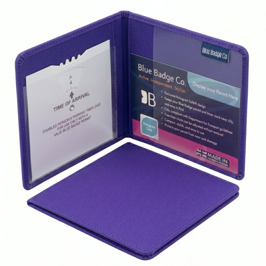 Blue Badge Wallet - Disabled Parking Permit Holder Purple Drill  - UK Made