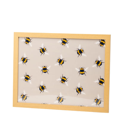 Bean Bag Cushioned Wooden Frame Lap Tray in Busy Bees