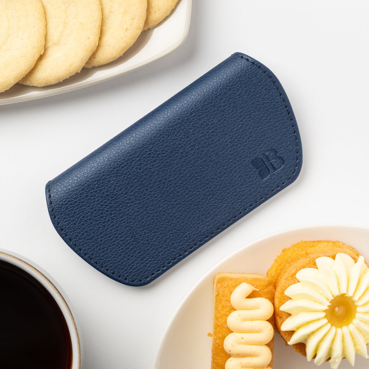 Slim Magnetic Close Glasses Cases Made from Recycled Bottles in Navy