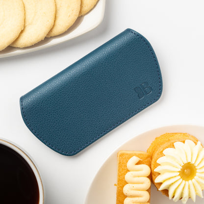 Slim Magnetic Close Glasses Cases Made from Recycled Bottles in Peacock