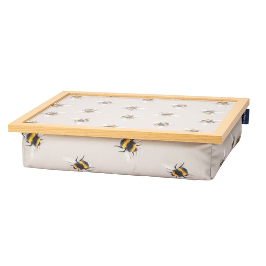 Bean Bag Cushioned Wooden Frame Lap Tray in Busy Bees
