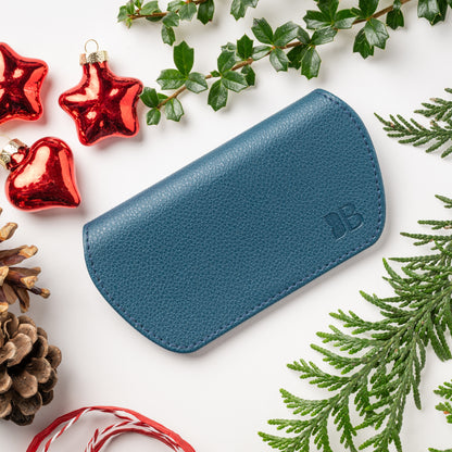 Slim Magnetic Close Glasses Cases Made from Recycled Bottles in Peacock