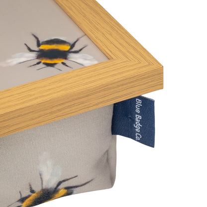 Bean Bag Cushioned Wooden Frame Lap Tray in Busy Bees