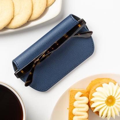 Slim Magnetic Close Glasses Cases Made from Recycled Bottles in Navy