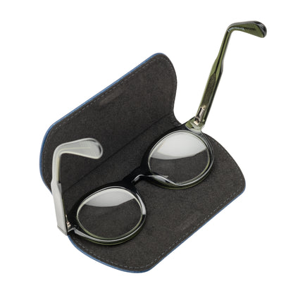 Slim Magnetic Close Glasses Cases Made from Recycled Bottles in Navy