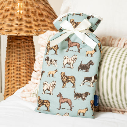 Large Hot Water Bottle in Dogs Fabric - UK Made